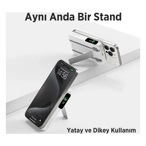 Bix Tpb16 Beyaz 10000 mAh Hızlı Şarj Magsafe Powerbank - Görsel 3