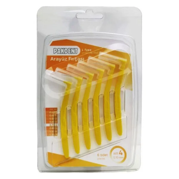 Pakdent Sarı L Tipi 0.70 Mm 6'lı Arayüz Fırçası - Görsel 2