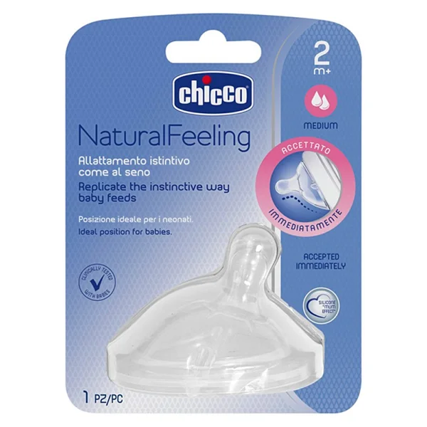Chicco Natural Feeling Orta Akış 2 Ay+ Biberon Emziği - Görsel 2