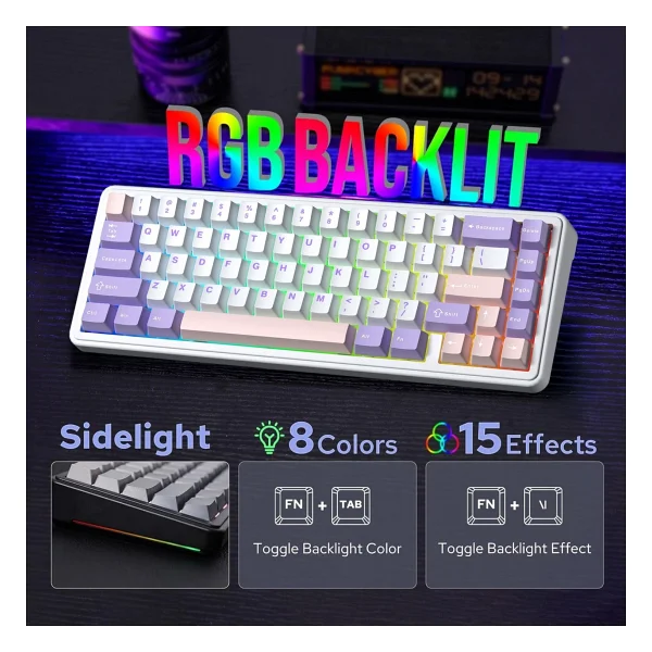 Aula F65 RGB %65 Tkl Nimbus V3 Switch Kablolu/Kablosuz Mekanik Oyuncu Klavyesi - Görsel 4