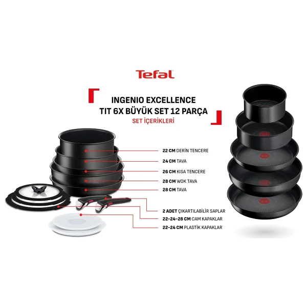 Tefal Ingenio XL Intense Titanyum 2x 19 Parça Maxi Tava Tencere Seti - Görsel 3
