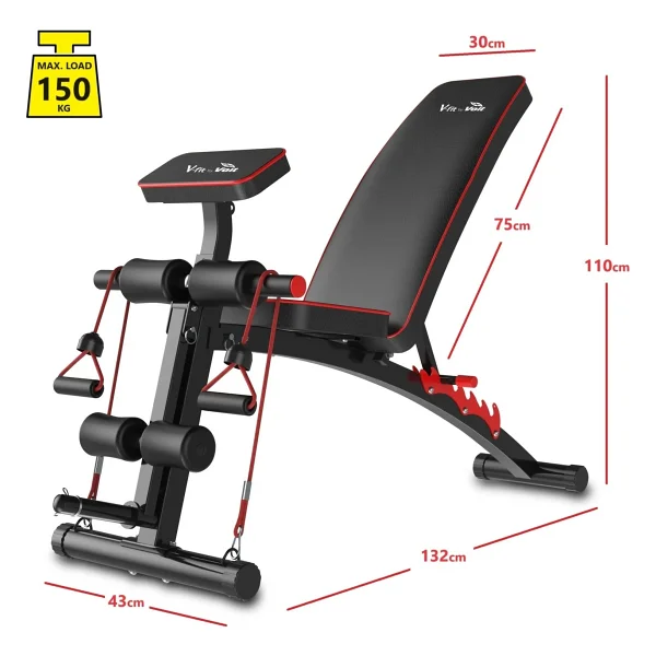V-Fit D208 Katlanabilir Mekik Ve Ağırlık Sehpası - Görsel 5