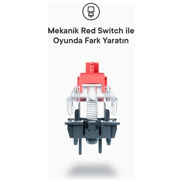 Everest Amber RGB TKL Siyah Red Switch Kablolu Mekanik Oyuncu Klavyesi - Görsel 3