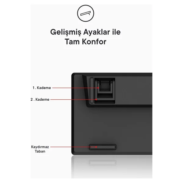 Everest Amber RGB TKL Siyah Red Switch Kablolu Mekanik Oyuncu Klavyesi - Görsel 6