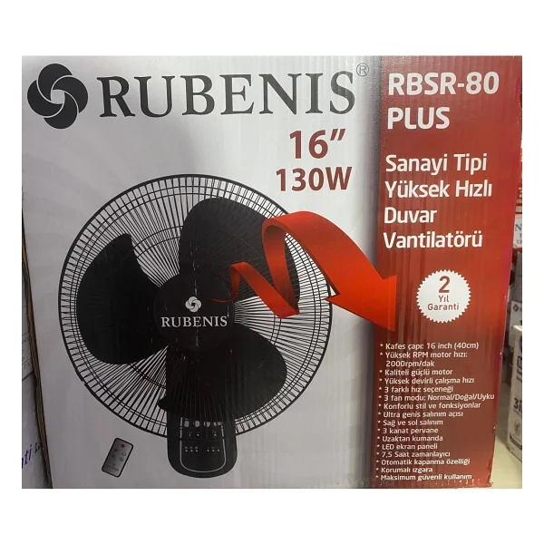 Rubenis Rbsr-80 Kumandalı Duvar Vantilatörü - Görsel 4