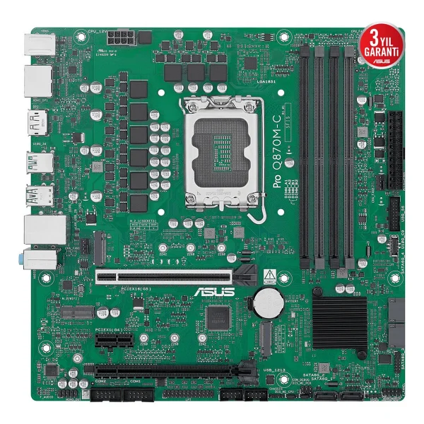 Asus Pro Q870m-C-Csm Intel Lga1851 DDR5 Micro Atx Anakart - Görsel 4