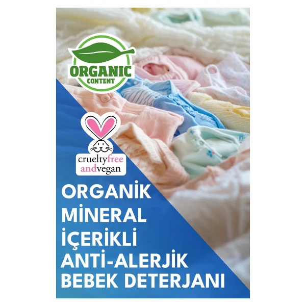 Minoris Baby Organik Antialerjik Bebek Çamaşır Deterjanı 1000 Ml - Görsel 5