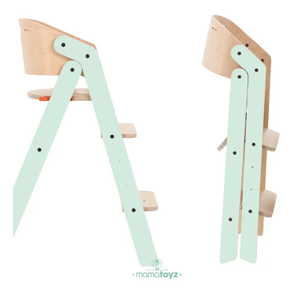 Mamatoyz Foldable Mychair Only Chair - Doğal Ahşap - Portatif Mama Sandalyesi Sadece Sandalyesi - Mint Rengi - Mint Yeşili - Görsel 10