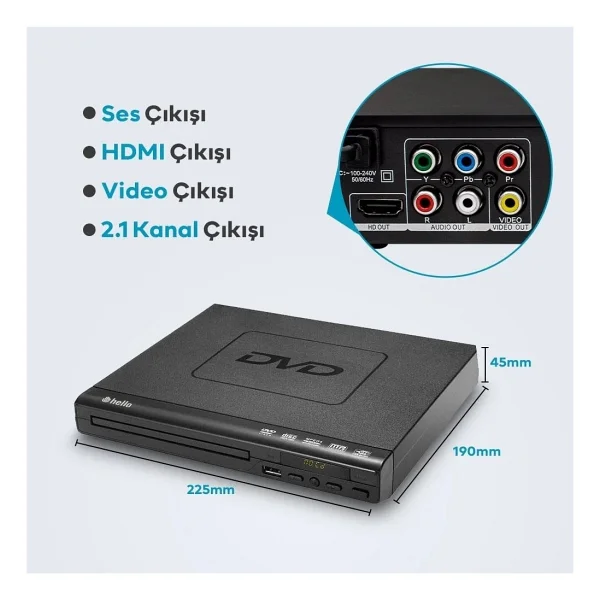 USB-Hdmı Kumandalı HD DVD/Dıvx Player - Görsel 4
