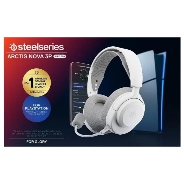 Steelseries Arctis Nova 3p Beyaz Kablosuz Kulak Üstü Oyuncu Kulaklığı - Görsel 6