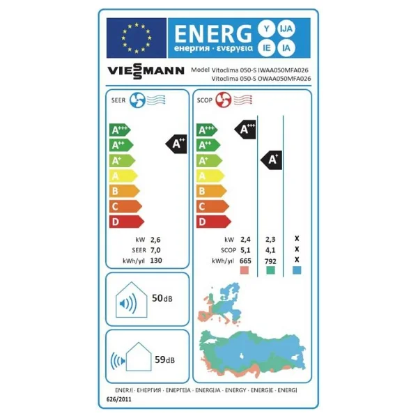 Viessmann Vitoclima 050-S/He Pro Plus Swaa050mfa026 A++ 9000 Btu Inverter Duvar Tipi Klima - Görsel 4