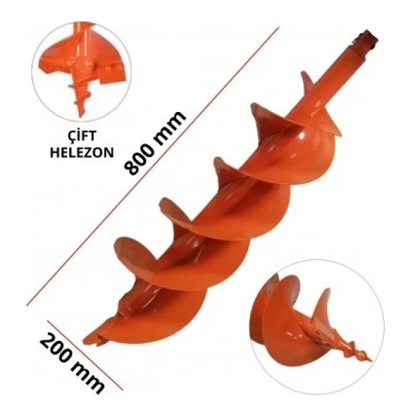 Garden Pro 200 Mm Çift Helezonlu Toprak Burgu Ucu - Görsel 2