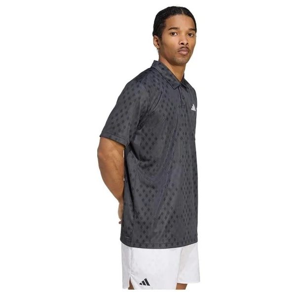 Adidas Performance Jm1205 Club Tennis Climacool Grafik Baskılı Polo Tişört - XL - Gri - Siyah - Görsel 4