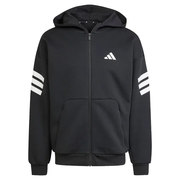 Adidas Future Icons 3-Stripes Full-Zip Jd4827 Siyah Erkek Eşofman Üstü - Görsel 5
