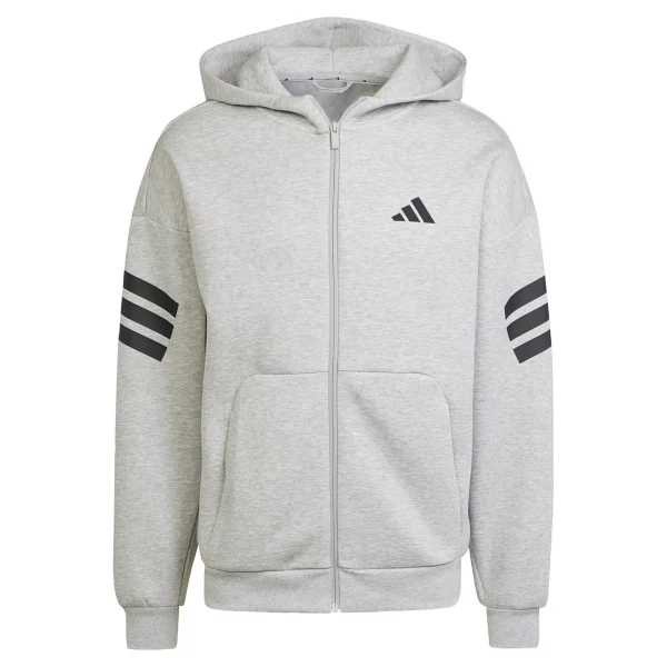 Adidas Future Icons 3-Stripes Full-Zip Jd4828 Gri Erkek Eşofman Üstü - Görsel 5