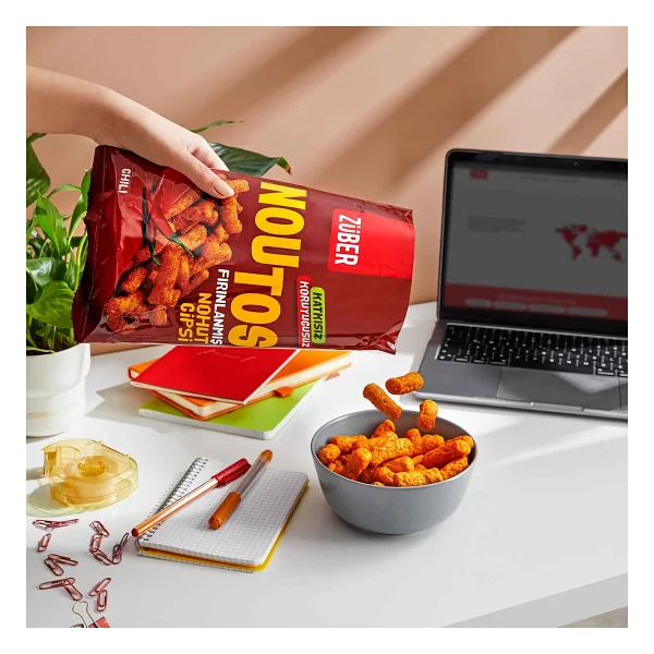 Züber Noutos Fırınlanmış Nohut Cipsi Chili 55g X 12 Paket - Görsel 4