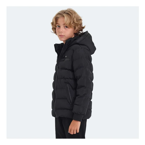 Slazenger Captain New Kapüşonlu Siyah Çocuk Şişme Mont - Görsel 5