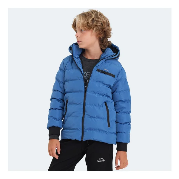 Slazenger Captain Kapüşonlu Saks Mavi Çocuk Şişme Mont - Görsel 4