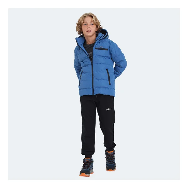 Slazenger Captain Kapüşonlu Saks Mavi Çocuk Şişme Mont - Görsel 7