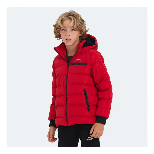 Slazenger Captain New Kapüşonlu Kırmızı Çocuk Şişme Mont - Görsel 4