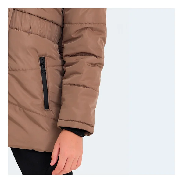 Slazenger Candy New Kapüşonlu Kürklü Bej Kız Çocuk Şişme Mont - Görsel 4