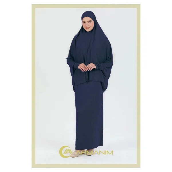 Pamuklu Iki Parça Kollu Namaz Ve Ümre Elbisesi. - Pembe - Standart - Görsel 6