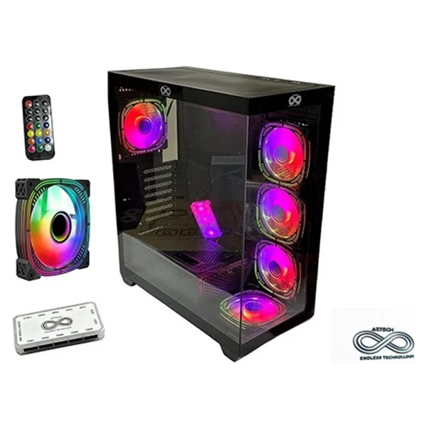 Aztech Azt101-B RGB Fanlı Siyah Atx Oyuncu Kasası - Görsel 6