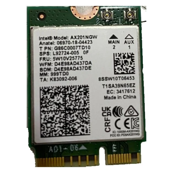 İntel Wi-Fi 6 Ax201 Bluetııth 5.0 Wi-Fi Kart (Anten Yok) - Görsel 2