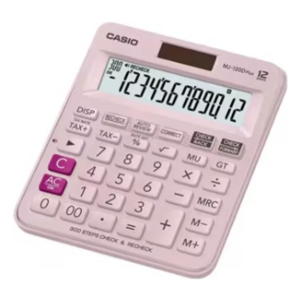 Casio Mj-120d Plus Pembe 12 Haneli Masaüstü Hesap Makinesi - Görsel 2