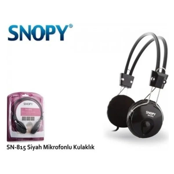 Snopy Sn-815 Siyah Mikrofonlu Kulaklık 10'lu (Poşetli) - Görsel 2
