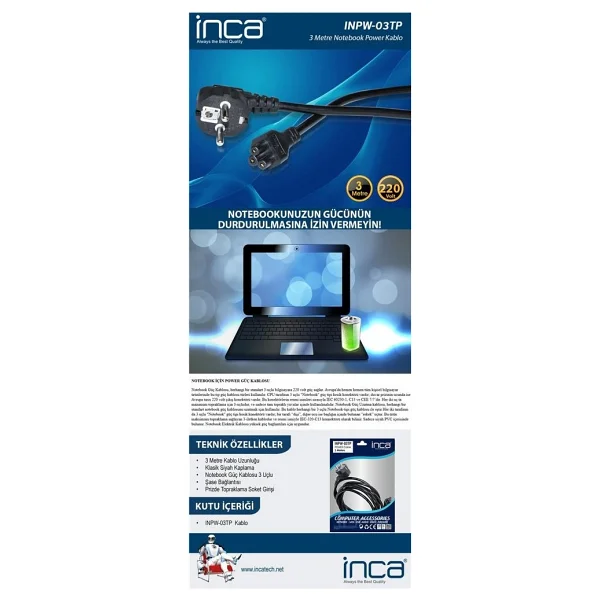 Inca Inpw-03tp 3 M Güç Kablosu - Görsel 2