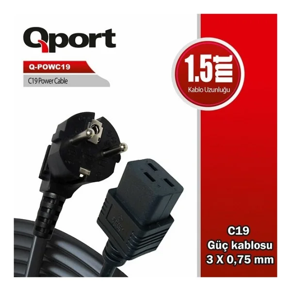 Qport Q-Powc19 1.5 M Güç Kablosu - Görsel 5