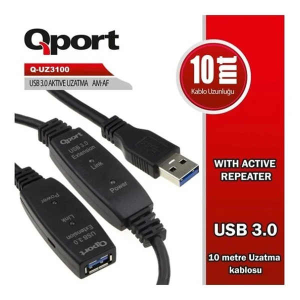 Qport Q-Uz3100 10 M USB 3.0 Uzatma Kablosu - Görsel 2