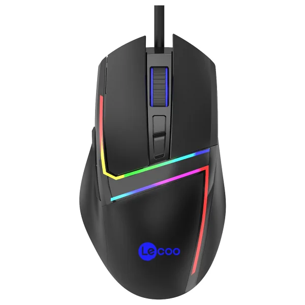 Lenovo Lecoo Ms106 RGB Ergonomik Optik Kablolu Oyuncu Mouse - Görsel 2