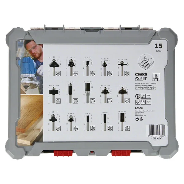 Bosch 2607017471 15 Parça 6 Mm Pro Karışık Freze Seti - Görsel 4