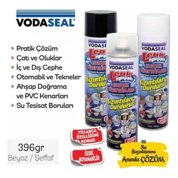 Vodaseal Leak Fix Su Sızdırmaz Sprey Kauçuk Kaplama 396 gr - Şeffaf - Görsel 2