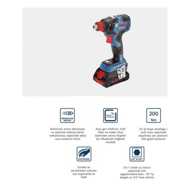 Bosch Gdx 18v-200 C Çift Akülü 5 Ah Somun Sıkma Makinesi - Görsel 2