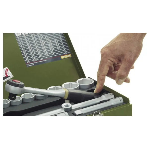 Proxxon 23020 1/4" 1/2" Cırcır Kollu 27 Parçalı Lokma Takımı - Görsel 2