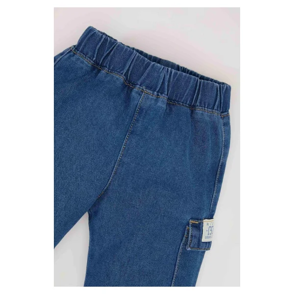 Defacto Erkek Bebek Esnek Bantlı Paça Jean Pantolon D7769a525sp - 18 - 24 Ay - Mavi-Nm28 - Görsel 4