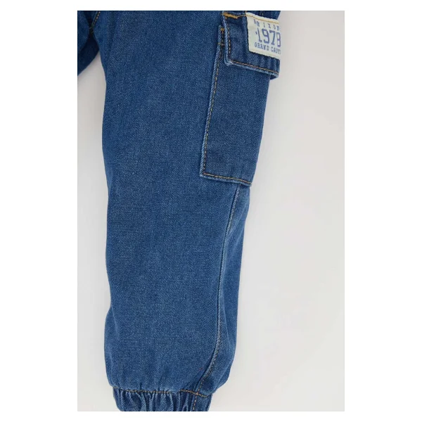 Defacto Erkek Bebek Esnek Bantlı Paça Jean Pantolon D7769a525sp - 18 - 24 Ay - Mavi-Nm28 - Görsel 5