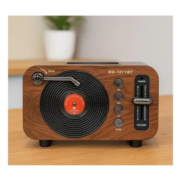 Coverzone Mini Boy Retro Bluetooth Radyo Hoparlör - Cz1011bt Klasik Tasarım, Kablosuz Bağlantı, Güçlü Ses, Uzun Pil Ömrü, Taşınabilir Hoparlör Cz1011bt 360 X 140 X 120 Mm (Cz1011bt - Kahverengi) - Görsel 6