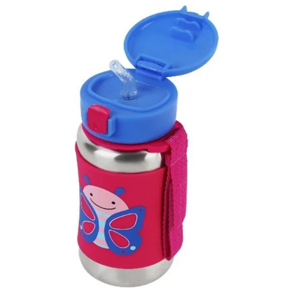 Skip Hop Zoo Kelebek 350 Ml Pipetli Paslanmaz Çelik Suluk - Görsel 6