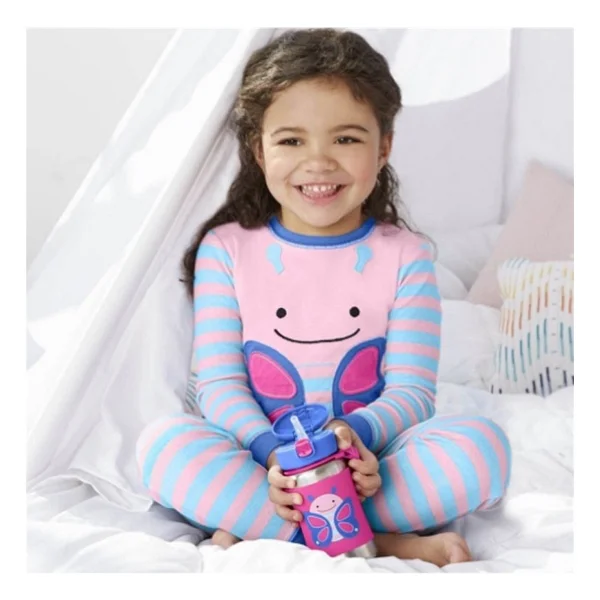 Skip Hop Zoo Kelebek 350 Ml Pipetli Paslanmaz Çelik Suluk - Görsel 7