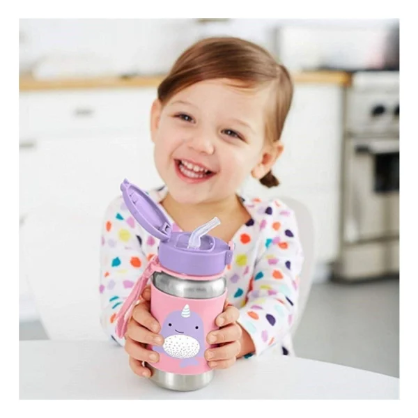 Skip Hop Zoo Narwhal 350 Ml Pipetli Paslanmaz Çelik Suluk - Görsel 10