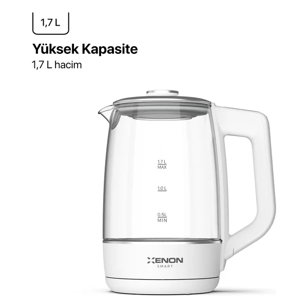 Xenon Smart X7103 2200 W Beyaz 1.7 Lt Cam Kettle - Görsel 3