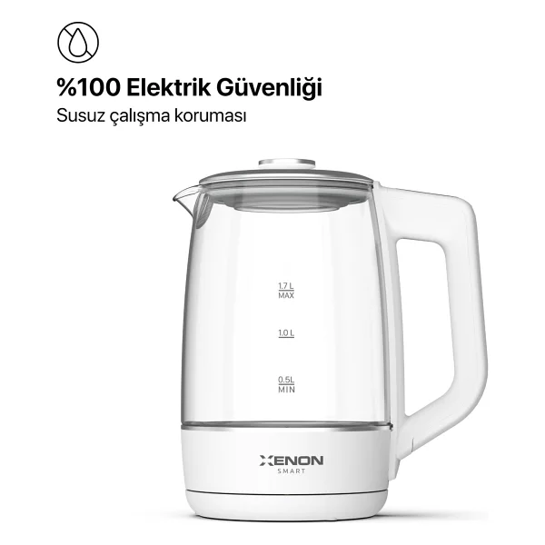 Xenon Smart X7103 2200 W Beyaz 1.7 Lt Cam Kettle - Görsel 4