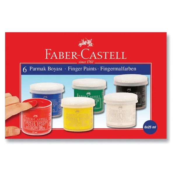 Faber-Castell 25 Ml 6 Renk Parmak Boyası - Görsel 4