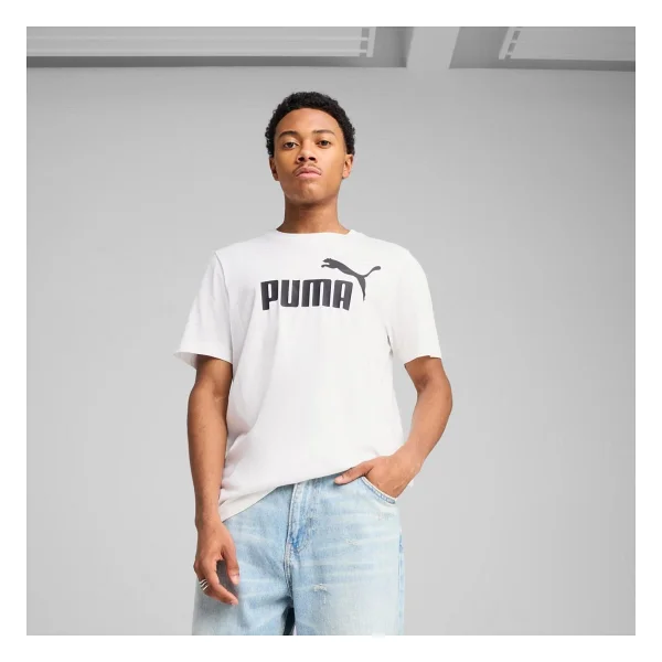 Puma Essentials No. 1 Logo 682532-02 Beyaz Kısa Kollu Yuvarlak Yaka Erkek Tişört - Görsel 6