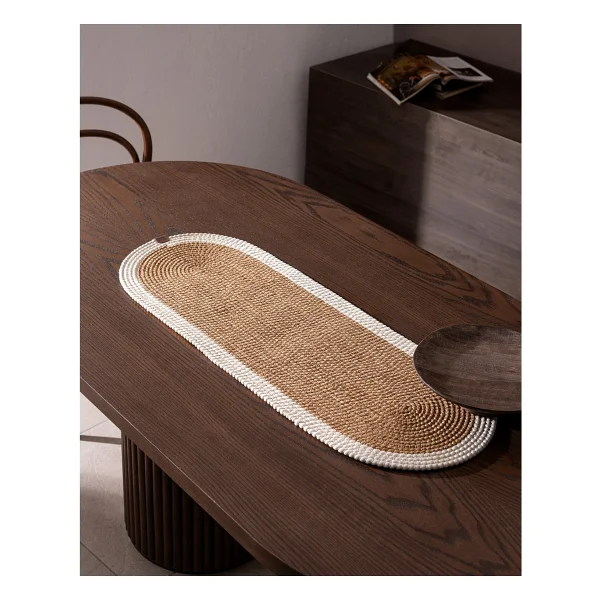 Madame Coco Alsace Masa Runner - Naturel/Siyah - Görsel 7