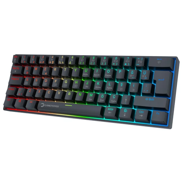 Gamepower Lyra 60m Siyah RGB Tkl Blue Switch Kablolu Mekanik Oyuncu Klavyesi - Görsel 6